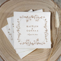 Vintage French Floral Brown Wedding Cocktail