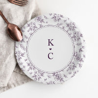 Vintage French Floral Dark Purple Wedding Dessert
