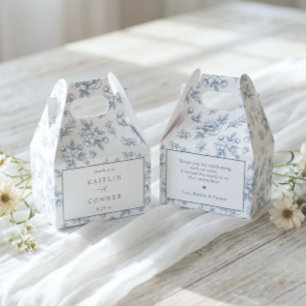 Vintage French Floral Dusty Blue Victorian Wedding Favor Boxes