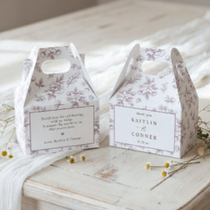 Vintage French Floral Dusty Rose Pink Wedding Favor Boxes