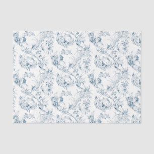 Vintage French Floral Fantasy Toile-Blue Tissue Paper