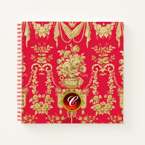 VINTAGE FRENCH FLORALFLOWER VASESROSES Red Gem Notebook