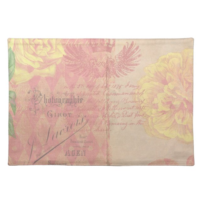 Vintage French Floral Placemat (Front)