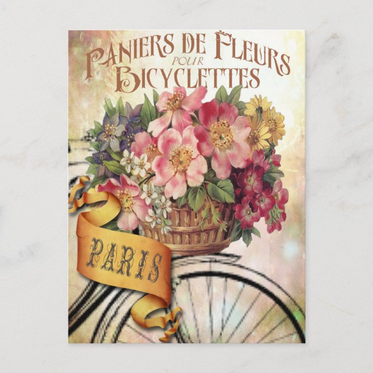 Vintage French Floral Postcard | Zazzle