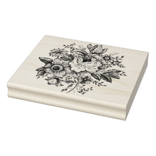 Vintage French Floral Rose Stamp