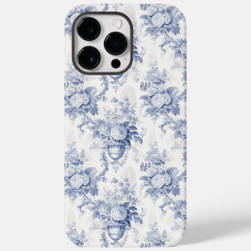 Vintage French Floral Toile Blue Case_Mate iPhone 14 Pro Max Case