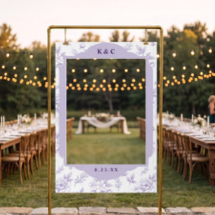 Vintage French Floral Toile Lavender Wedding Selfie Frame