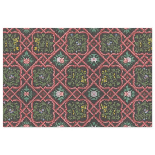 Vintage French Floral Trellis Wallpaper Decoupage Tissue Paper