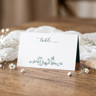 Vintage French Floral Victorian Emerald Wedding Place Card