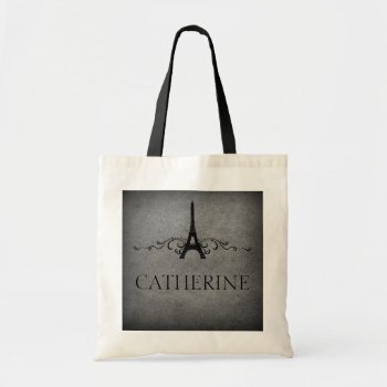 Vintage French Flourish Bag  Gray Tote Bag by Superstarbing at Zazzle