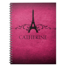 Vintage French Flourish Notebook, Pink