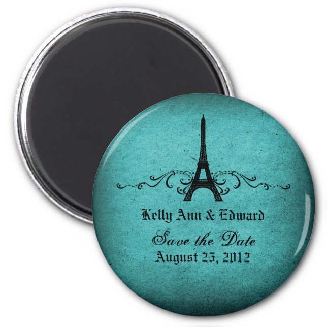Vintage French Flourish Save the Date Magnet (Front)