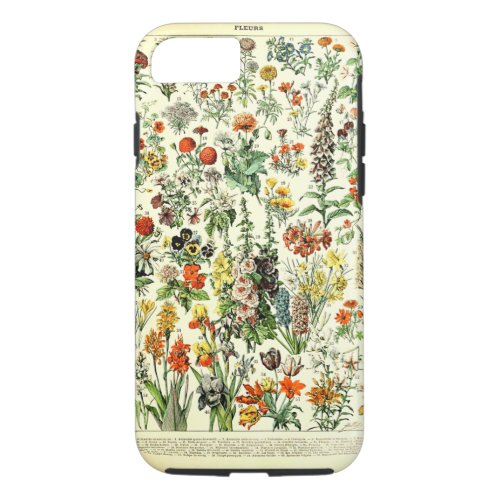 Vintage French Flower Chart iPhone 87 Case