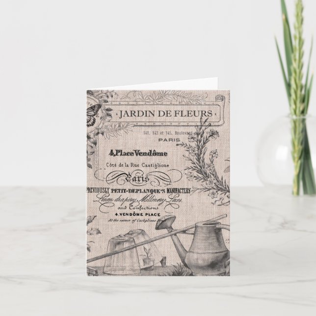 Vintage French Garden notecard (Front)