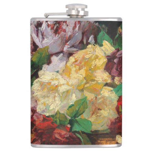  Vintage French Georges Jeannin Roses   Flask