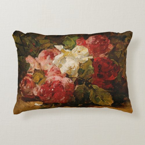 Vintage French Georges Jeannin Roses III Accent Pillow