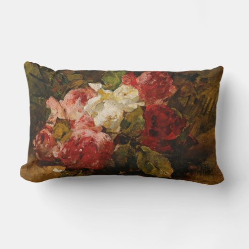 Vintage French Georges Jeannin Roses III Lumbar Pillow