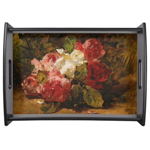 Vintage French Georges Jeannin Roses III Serving Tray