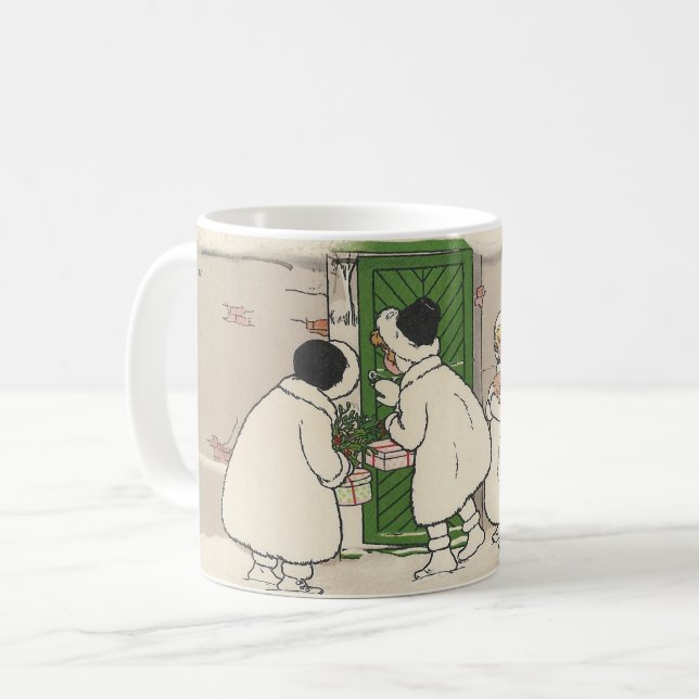 Vintage French Gift Girls Christmas Mug (Front Left)