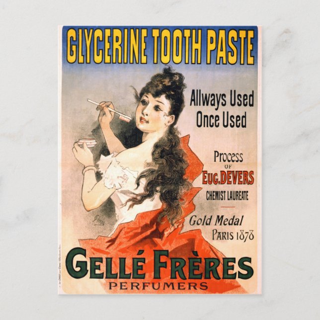 Vintage French Glycerine Tooth Paste Advertisement Postcard (Front)