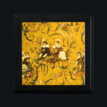 Vintage French Gold Yellow Toile Victorian Floral Gift Box<br><div class="desc">Vintage French Gold Yellow Toile Victorian Style Floral Design.</div>