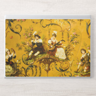 Vintage French Gold Yellow Toile Victorian Floral HP Laptop Skin