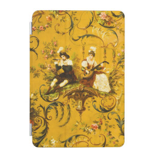Vintage French Gold Yellow Toile Victorian Floral iPad Mini Cover