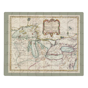 Vintage French Great Lakes Map   Jigsaw Puzzle