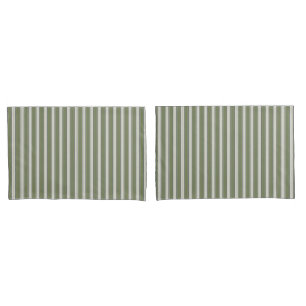 Vintage French Greenery Stripes- Neutral Farmhouse Pillow Case