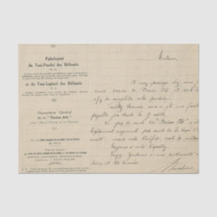 Vintage French Handwriting Tissue Paper