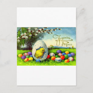 VINTAGE FRENCH HAPPY PACKS POSTCARD