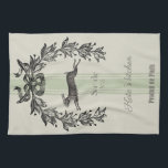 Vintage french hare kitchen towel<br><div class="desc">Vintage styled kitchen towel
A vintage kitchen towel for you to personalise with your own name etc... .. The design feature vintage elements for the country french shabby chic look.</div>