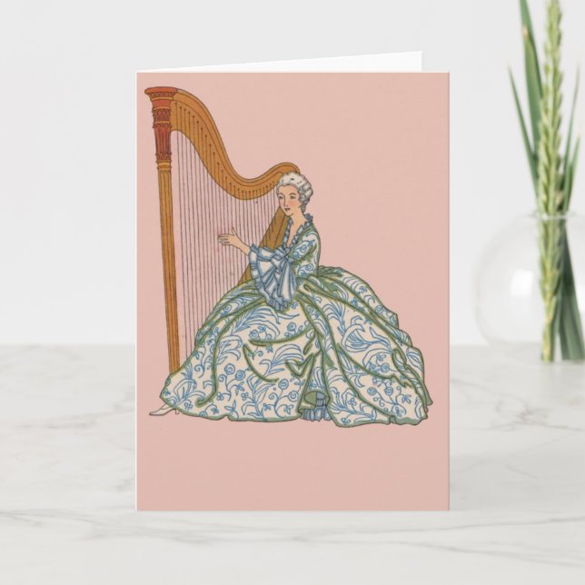 Vintage French Harpist Notecards and Postcards (Front)