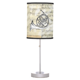 Vintage French Horn Music Lamp