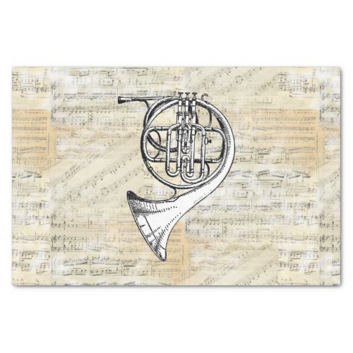 Vintage French Horn Sheet Music Tissue Paper