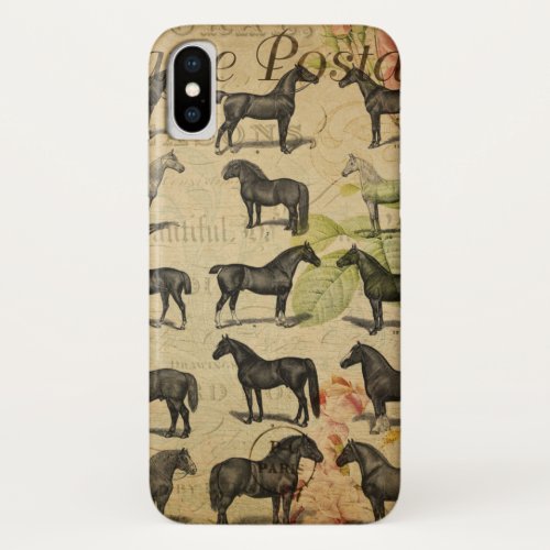 Vintage French Horse iPhone X Case