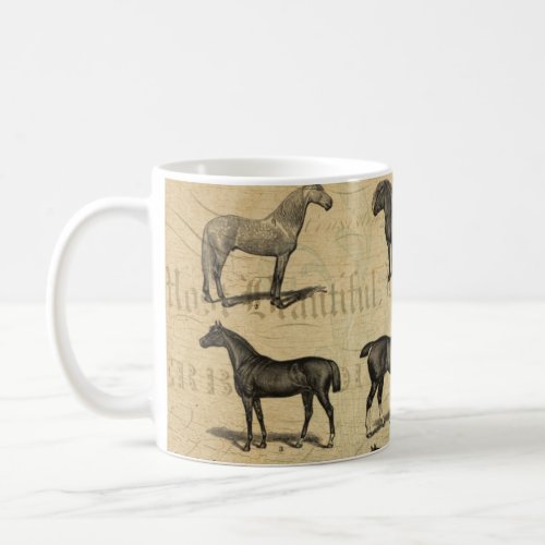 Vintage French Horse Coffee Mug