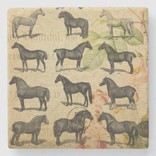 Vintage French Horse Stone Coaster