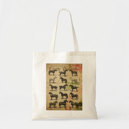 Vintage French Horse Tote Bag