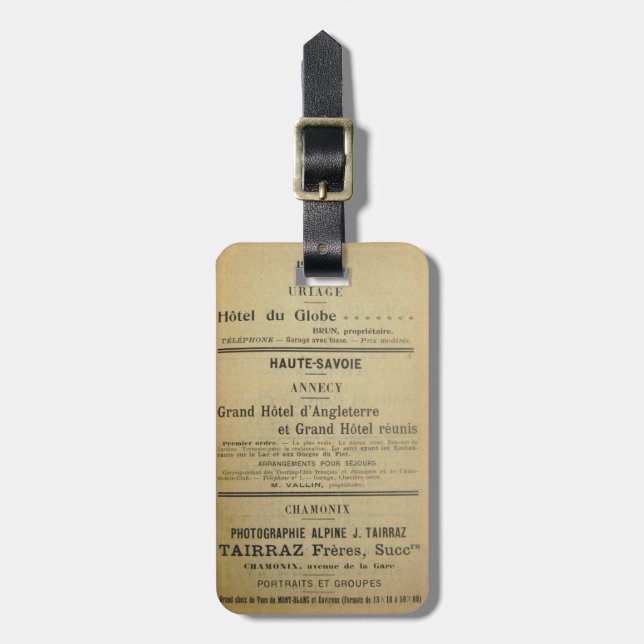 Vintage French Hotel Luggage Tag (Front Vertical)