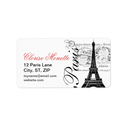 Vintage French Illustrated Eiffel Tower Label