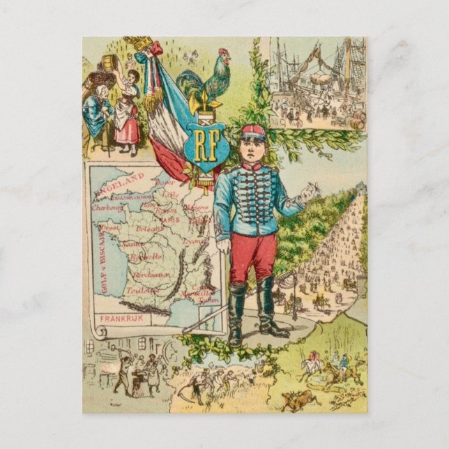 Vintage French Illustration Postcard (Front)