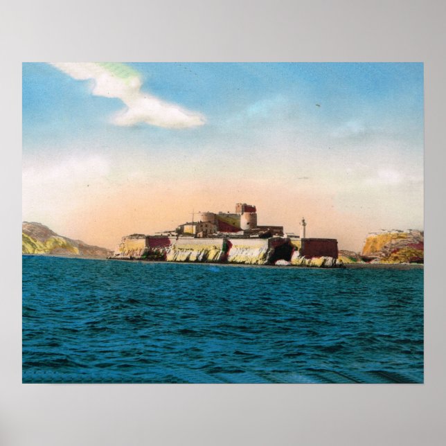 Vintage French image, Marseille, Chateau d'If Poster (Front)