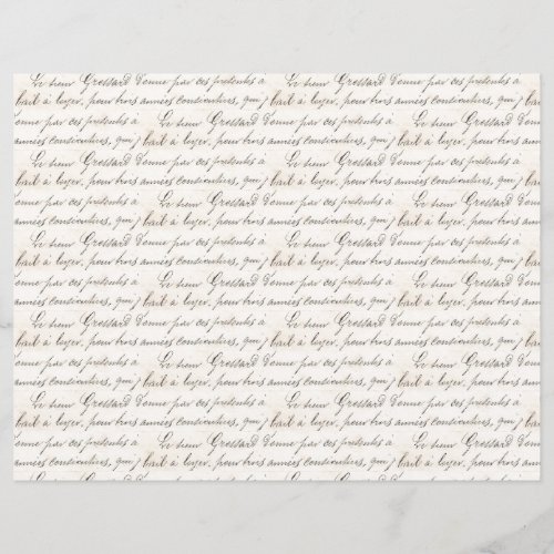 Vintage French Jardin Handwritten Script Note