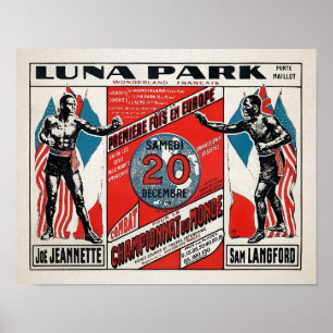 Vintage French Jeanette vs. Lanford Poster