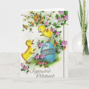 Vintage French Joyeuses Pâques Easter Card