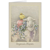 Vintage French Joyeuses Pâques Easter Card