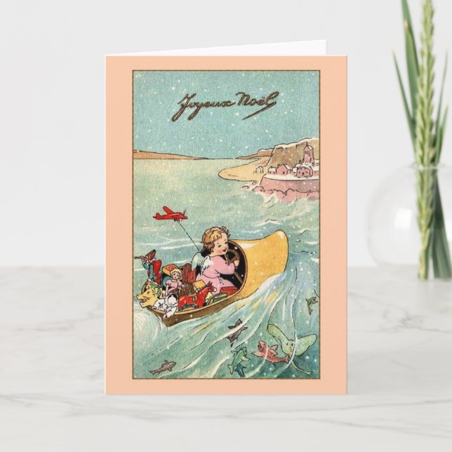 Vintage French Joyeux Noël Christmas Card (Front)
