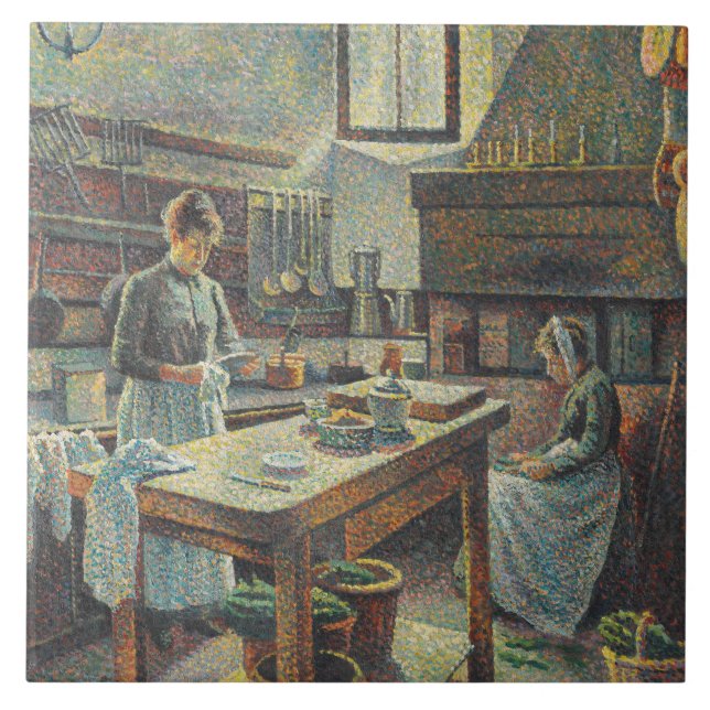 Vintage French Kitchen Ceramic Tile (Front)