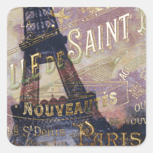 Vintage French Label and Eiffel Tower